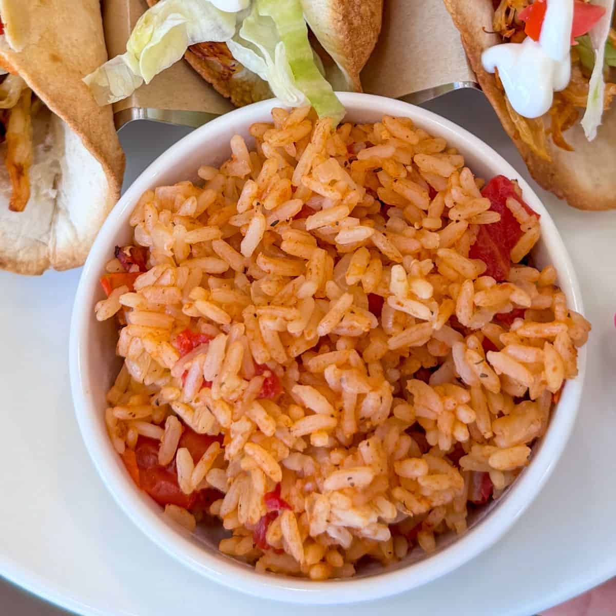 Easy Spanish rice with tacos